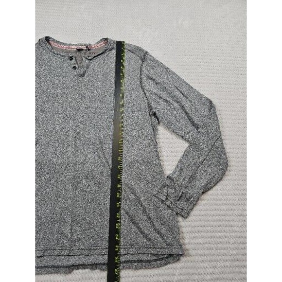 Buffalo David Bitton Shirt Mens Large Gray Long Sleeve Henley Tee - Picture 2 of 6